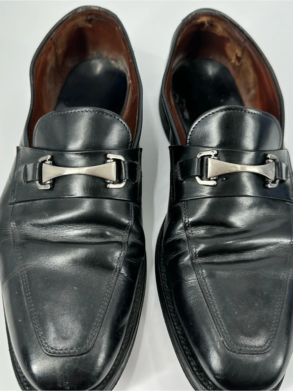 Allen Edmonds Burbank Black Leather Metal Bit Loafer Dress Shoes Slip-On 9.5 E